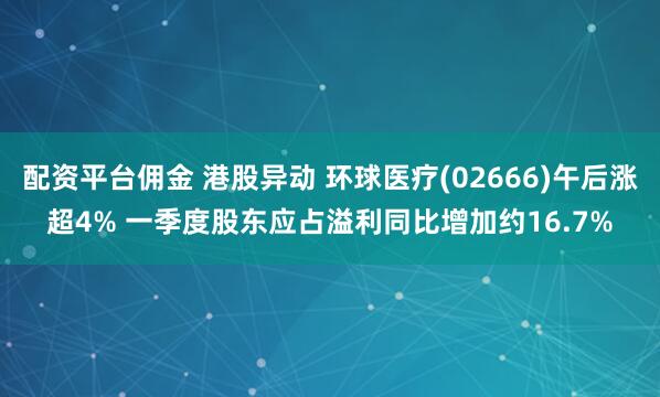 配资平台佣金 港股异动 环球医疗(02666)午后涨超4% 一季度股东应占溢利同比增加约16.7%